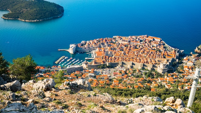 Vue de Dubrovnik en Téléphérique